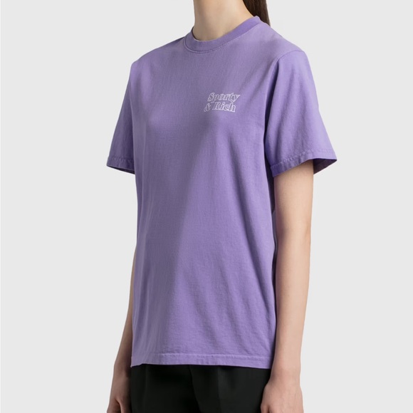 Sporty & Rich Fun Logo TShirt - Lilac/White Print - Picture 3 of 4